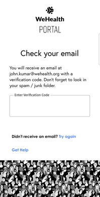 Wehealth Portal sign in with verification code 2